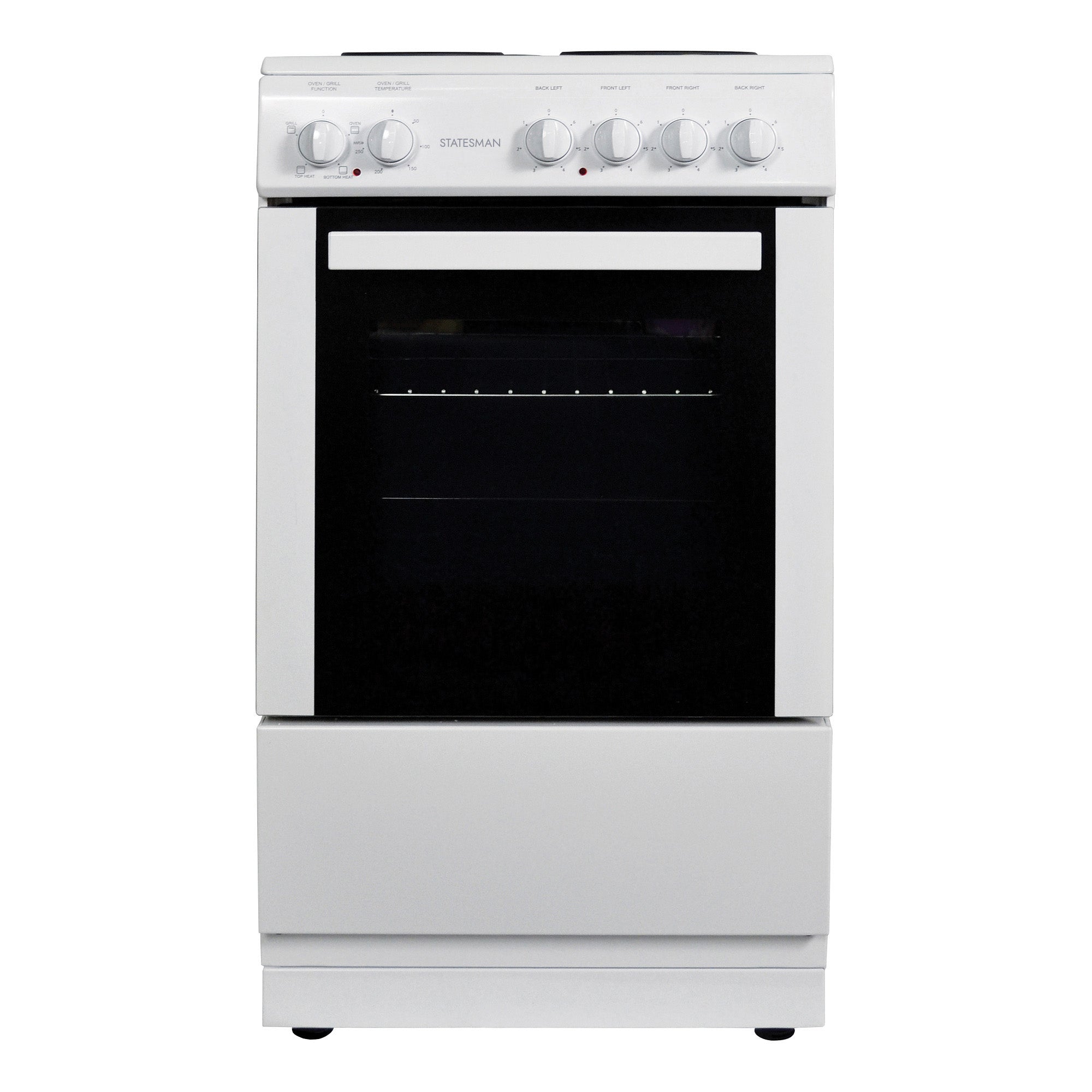 Single Cavity Electric Cooker, 4 Zones, 50cm Wide, White