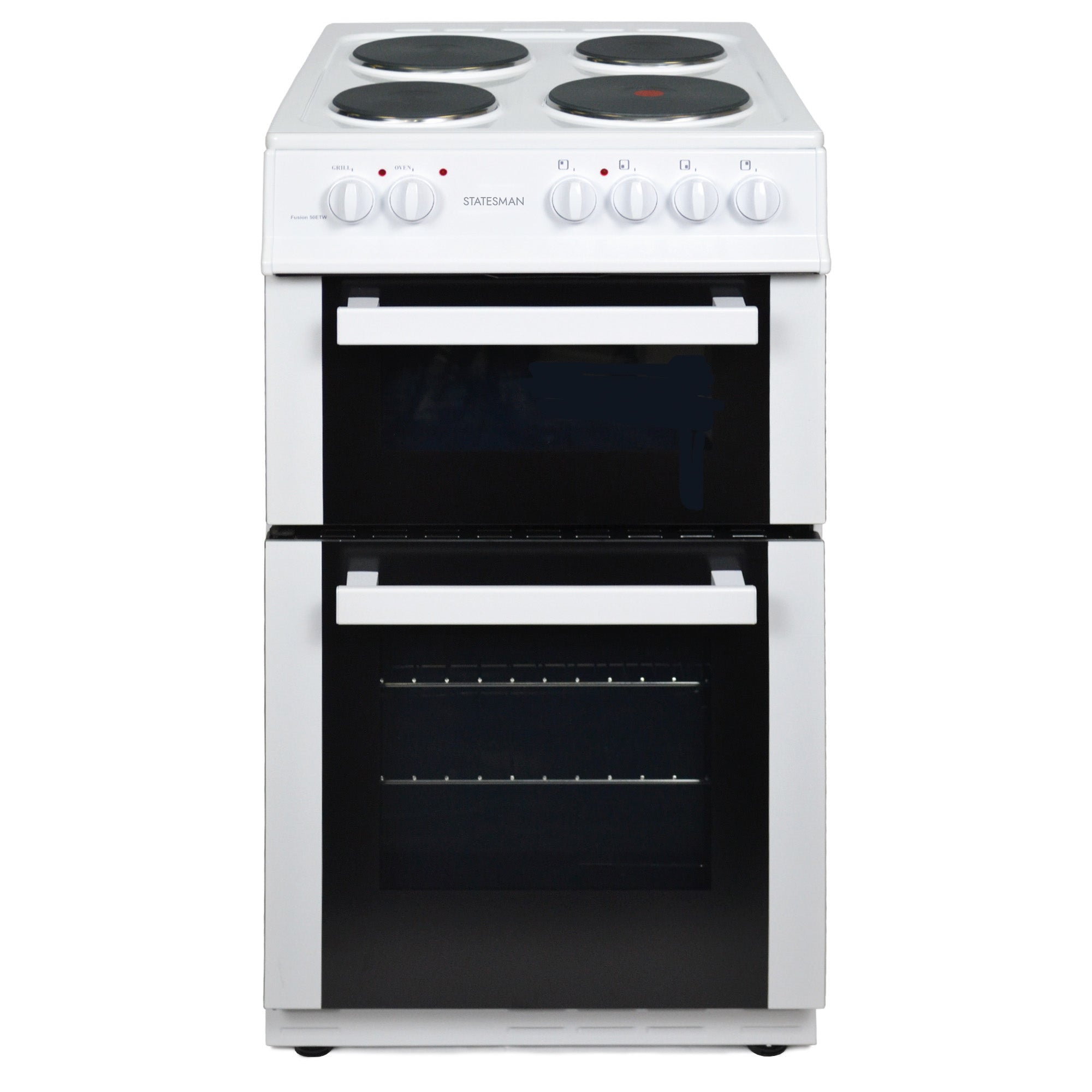 Twin Cavity Electric Cooker, 4 Zones, 50cm Wide, White