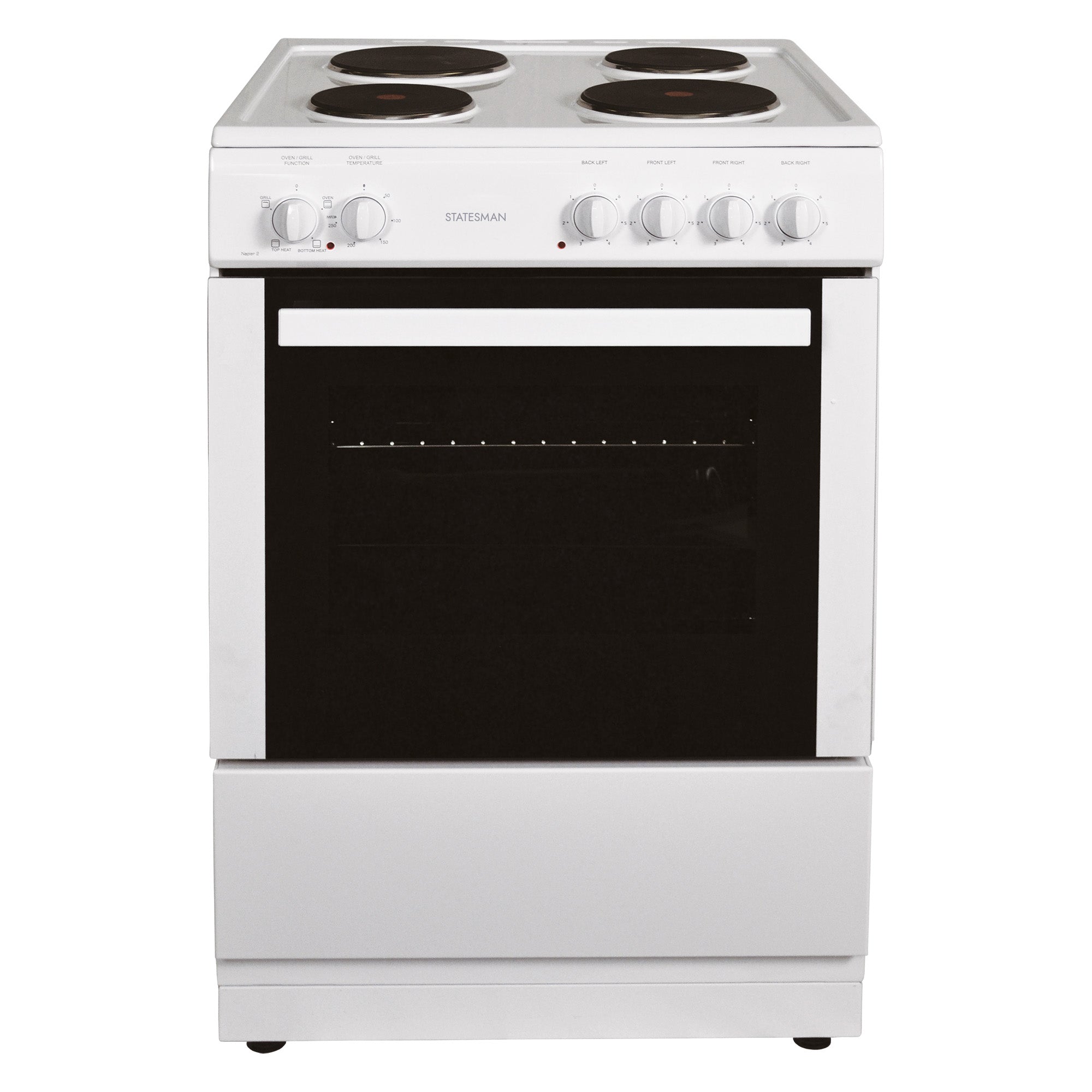 Single Cavity Electric Cooker, 4 Zones, 60cm Wide, White