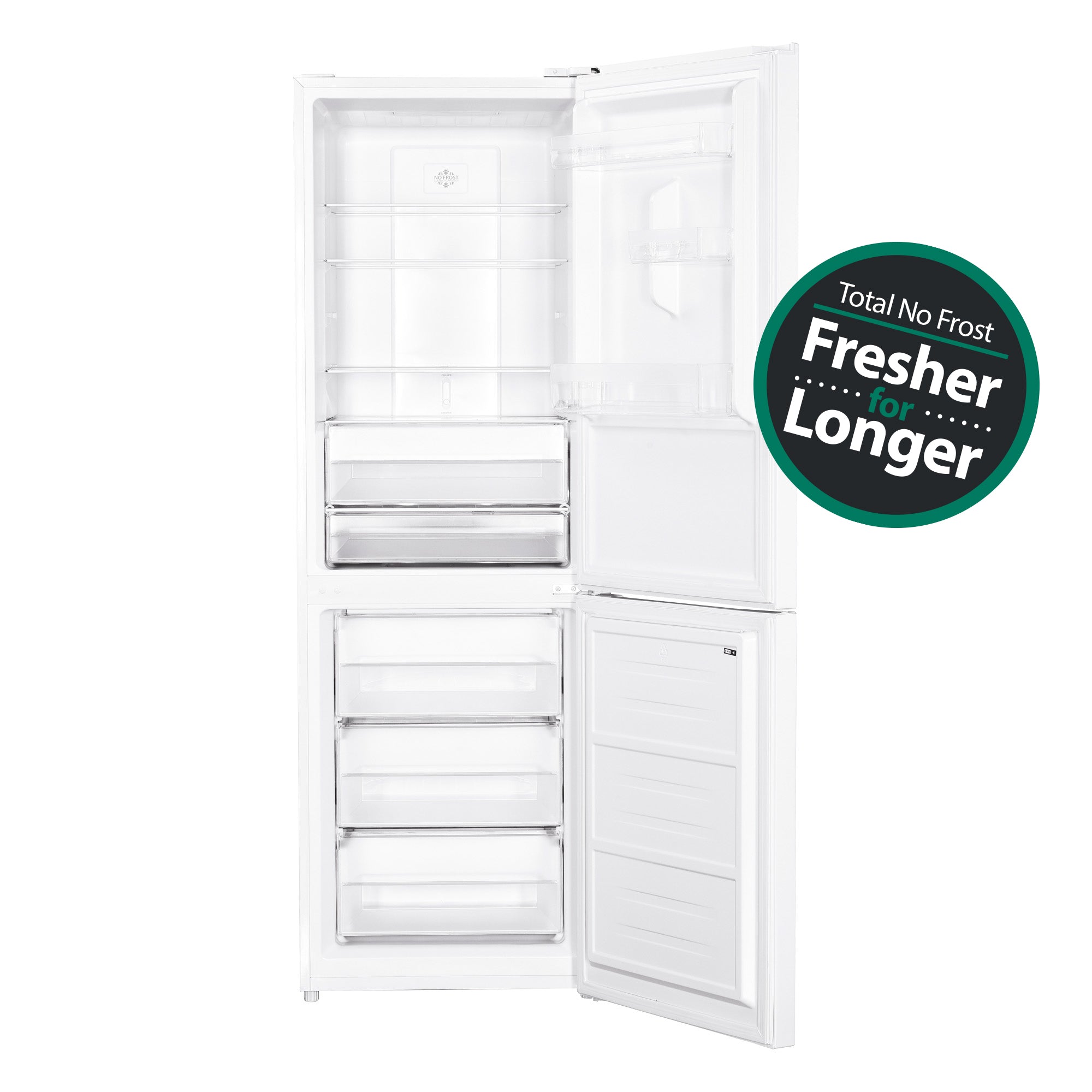 Freestanding 60/40 Fridge Freezer, Total No Frost, 296 Litre, White