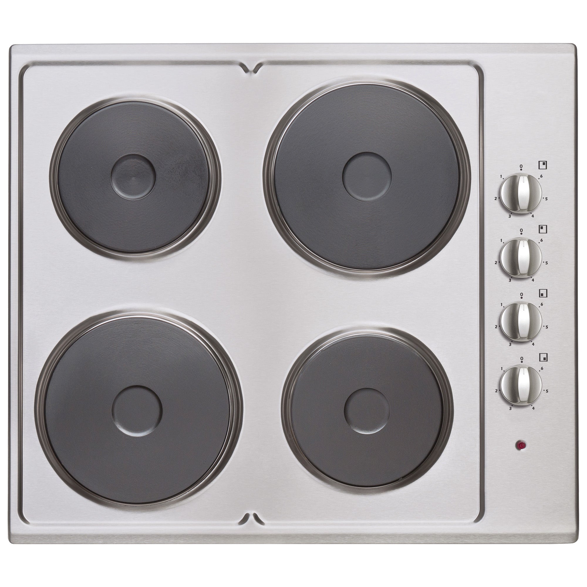 4 Plate Electric Hob Cooktop, Side Dial Control, 60cm, Stainless Steel