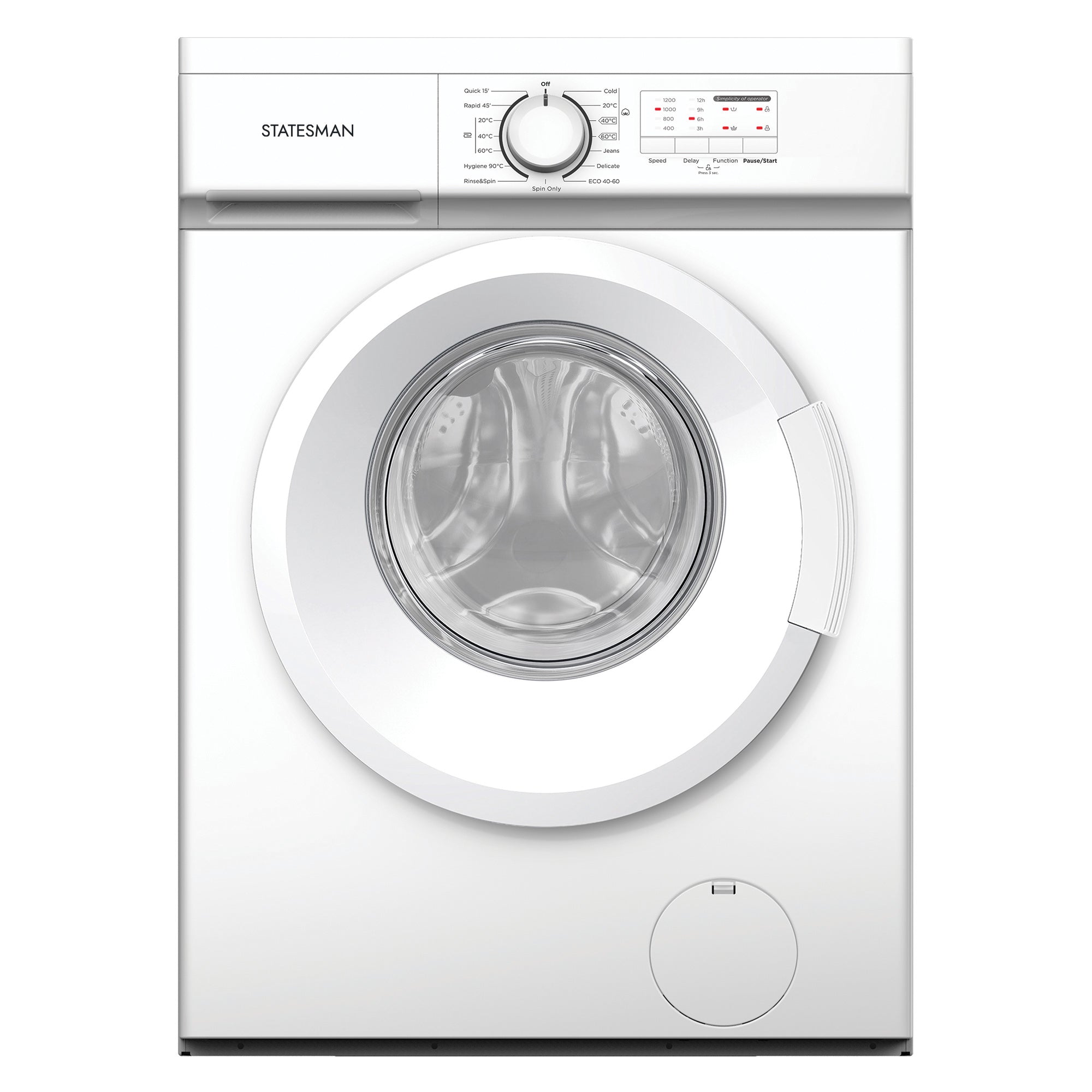 Freestanding Washing Machine, 1000rpm, 6Kg Load Capacity, White